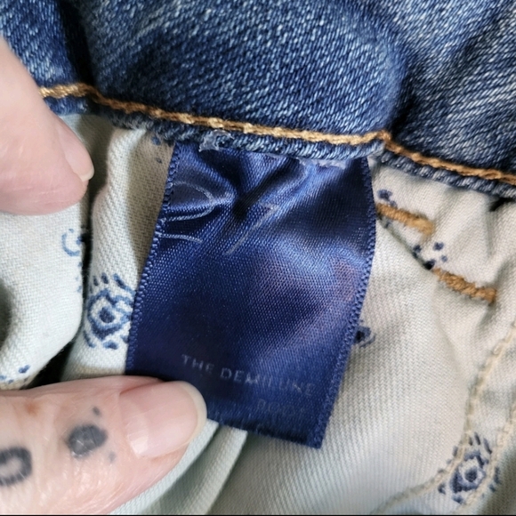 Pilcro Anthropologie The Demilune Boot Stretch Denim Jeans Mid Size 27 - Picture 6 of 10